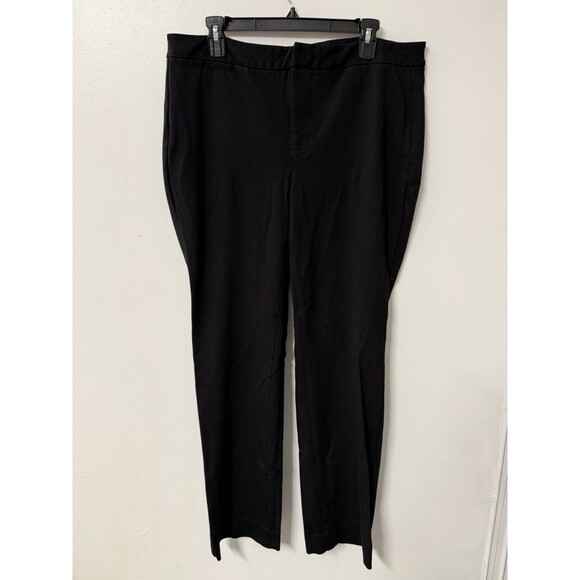 NYDJ Black Dress Pants Size 14 Straight Leg Stretch Career Work Slacks - Picture 6 of 9